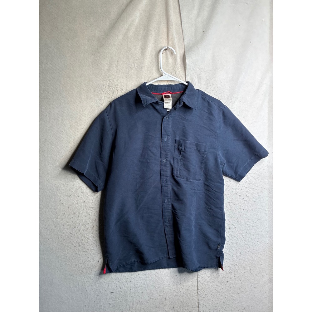 The North Face Mens Blue Short Sleeve Button Down Hiking Shirt Size M